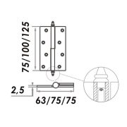НОРА Петля 610-4 РВ/ золото /Лев/100*75*2,5 колп