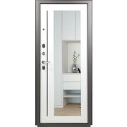 Дверь Титан /зеркало/белый дуб/графит